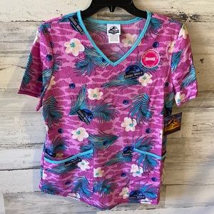 Nurse Scrub Top Jurassic World Size S NEW
